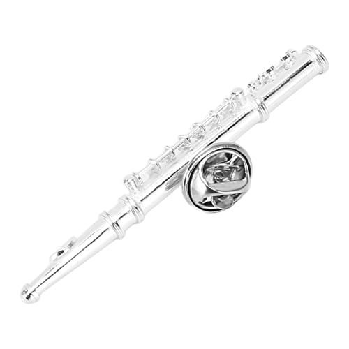 Broche de flauta de plata en miniatura con estuche, accesorio de instrumento musical para colección de regalos, adornos, idea de regalo