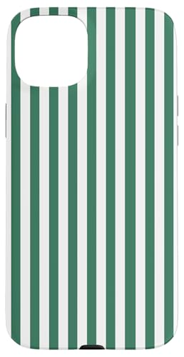 Green and White Vertical Stripes Trendy Lines X}zP[X iPhone 15 Plus p