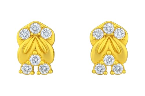 Boucles d'oreilles or jaune 18k avec motif floral en or fin certifié