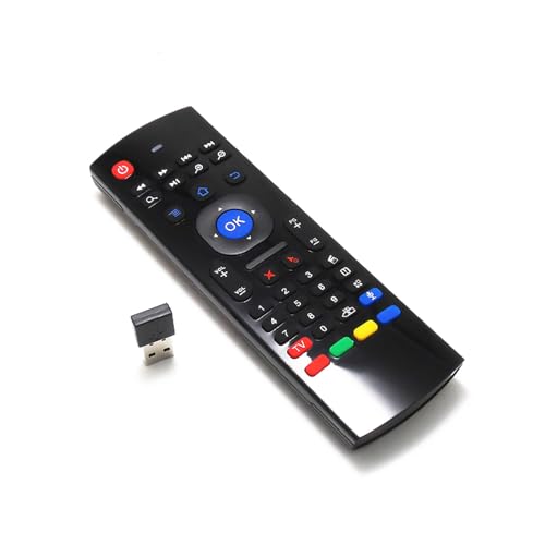 Domary Control Remoto Inalámbrico Air Mouse con Mini Teclado y Sensor de 6 Ejes, 81 Teclas, 2.4G, Plug and Play para, PC, TV Box y