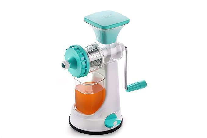 Image of Homeor Juicer Machine for Fruits and Vegetables with Steel Handle & Vacuum Looking System, Instant Citrus Hand Press Juicer, Hand Juicer Machine, Manual Juicer Machine for Home, 1 Piece, Blue