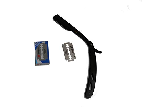 aibileec Classic Barber Razor Blade For Shaving With Replaceable Blade Single Edge (Black)