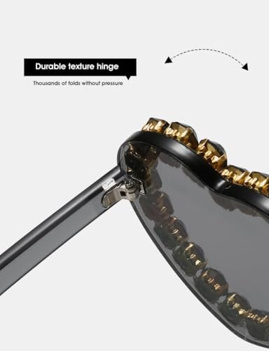 Women Heart Shaped Sunglasses With Rhinestone Candy Color Transparent Heart Glasses For Traveling Party3