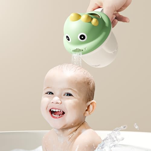 Rinse Shampoo Rinser Baby Rinse Cup Baby Bath Rinser Wash Hair Cup by Protecting Infant Eyes (Green)