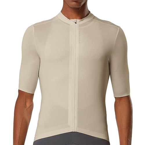 Image of YKYWBIKE Cycling Jersey Men Aero Race Fit, Road Bike Jersey Short Sleeved Moisture Wicking, Breathable,Zip Pocket,UPF50+