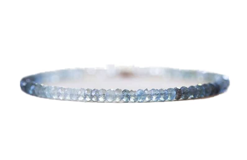 Bracelet mixte en moss aquamarine de 3.5mm, cadeau idéal en pierres fines