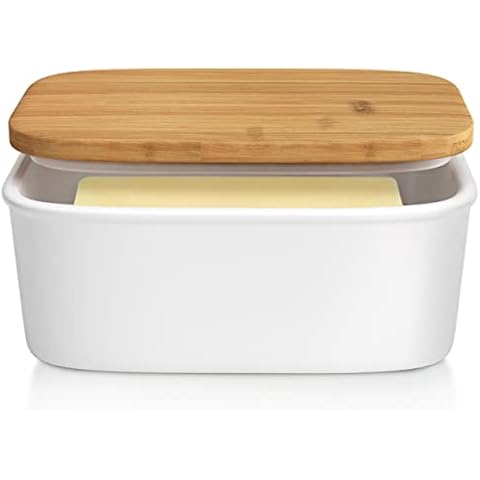 Tydi Elegant Porcelain Butter Dish with Lid Cover