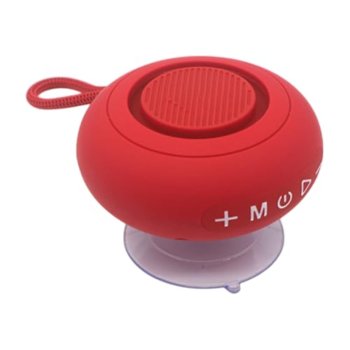 Altavoz de ducha con ventosa, sonda de audio portátil con graves estéreo de subwoofer, 3.5 x 3.5 x 1.9 pulgadas, altavoz inalámbrico de baño para cocina, viajes, al aire libre, diseño ABS compacto