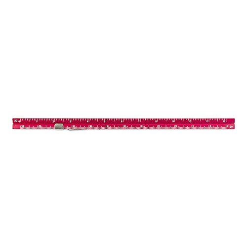 Image of Alumicolor Aluminum Engineer Pocket Scale With Clip, 6IN, Red