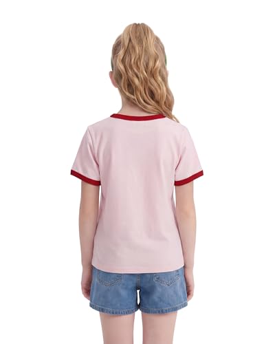Image of Stelle Girls Graphic Tees Short Sleeve Girls Shirts Cute Tops Crew Neck Casual Basic Summer T-Shirt for Kids Teen 4-15 Years
