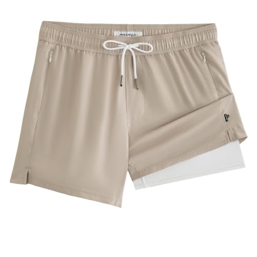 Image of maamgic Mens Swim Trunks with Compression Liner 5 Inch Quick Dry for Beach