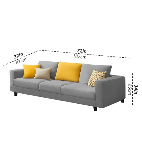 Image of Galib 3 Seater Sofa Set for Living Room (Grey Fabric) Premium Fabric Sofa Set