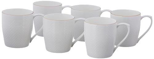Image of Clay Craft Fine Ceramic Gold Printed Tea /Coffee Cup Set of 6-200 ml Each (Zoya IMP 1101), Tea Cup Set of 6, Mugs for Coffee, Cups Set of 6, Mug Set, Ideal for Gifting, Perfect for Home and Office