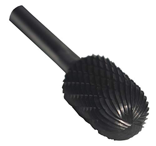 Image of Drill America SC-4 Carbide Burr /Rotary File Cylindrical Radius-End Double Cut for Die Grinder 7 /16 inch Dia. x 1 inch Cut Length with 1 /4 inch Shank and 2-3 /4 inch Overall Length, DUL Series