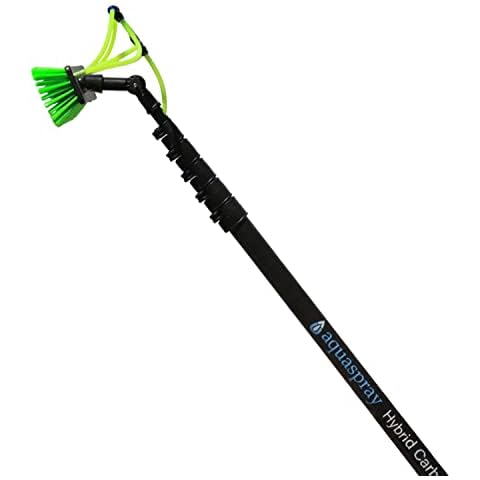 EQUIPMAXX 30 Foot Telescoping Carbon Fiber Water Fed Pole for Home and Commercial Window Cleaning Kit, Glass, and Solar Panel Cleaning Brush & Pole, Washing Equipment Tool Solution Cover