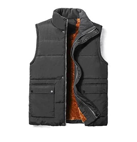 Chaleco Abrigador Body Hombres Warmer Gilet Stand Collar Fleece Jacket Down Vest Puffer Jacket Cazadora Acolchada(Grün,5XL)