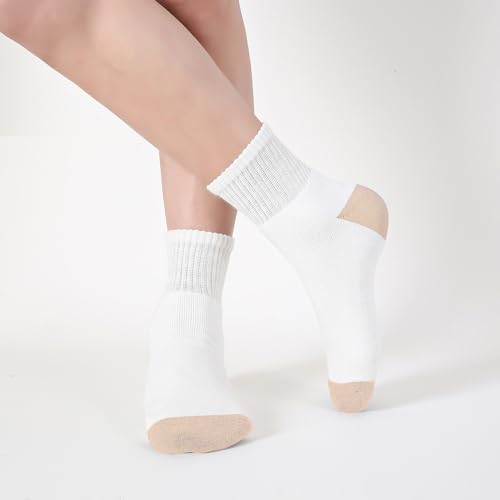 Image of WANDER Womens Ankle Socks Full Cushioned Cotton Socks 6 Pairs Anti-blister Quarter Athletic Socks 7-10 /10-13