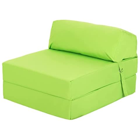 Ready Steady Bed Comfortable Fold Out Z Bed Chair | Sofa Bed Futon Lightweight | Soft Water resistant Cover | Ergonomically Designed Single Mattress Zbed (Lime) Cover