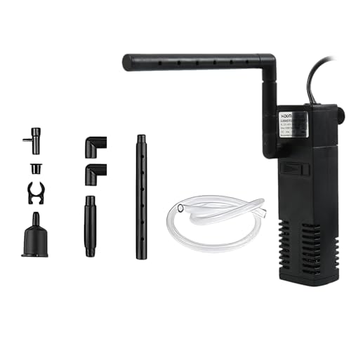 HoxzoDa Filtre Intérieur Aquarium, Pompe Aquarium, Débit d'eau 200L/H, Convient pour Aquarium à Poissons 40L, Peut être Utilisé pour Le Pompage De l'eau,...