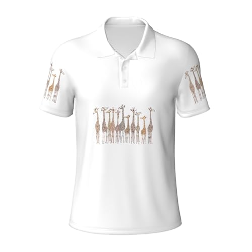 Polo respirant homme léger contre la chaleur manches courtes motif girafe