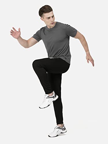 Image of BULLMER Black Trendy Printed Cotton Blend Active Athleisure Trackpant for Men