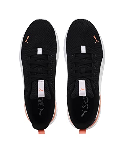 Image of PUMA Unisex Anzarun LiteSneaker, Puma Nera Puma White Peach Pink, 3.5 UK