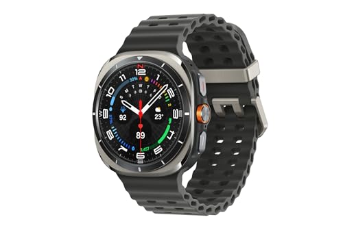 Samsung Galaxy Watch Ultra LTE 47mm | 1.5' Super AMOLED Display | 4G Sim not included | WearOS Sleep and Health Monitoring | Titanium Silver | Dark Grey Strap (Renewed)