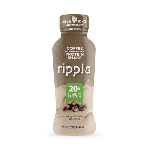 Ripple Coffee Plant Based Protein Shake | 20g of Quality Sourced Pea Protein, 100mg Caffeine, Calcium | Shelf Stable | Vegan & Non GMO | Dairy, Soy, Nut, & Gluten Free | 12 Fl Oz Bottles (Pack of 12) - Thumbnail 3