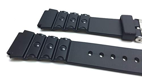 Bandini Rubber Watch Band 18mm Black Resin Rubber Sports Watch Band Strap, 2 Spring Bars Included
