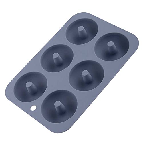 Large Silicone Doughnut Mould 6 Cavity Mold Non-Stick Doughnut Tray Donut Pan Baking Mould Bakeware Baking Mould Tray for Muffins or Cupcakes Bakeware