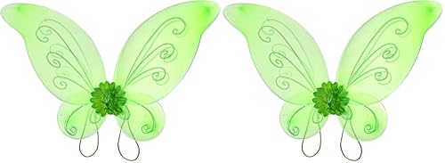 Ailes de fée papillon verte 46 cm Guirca accessoire de déguisement de fête lot de 2