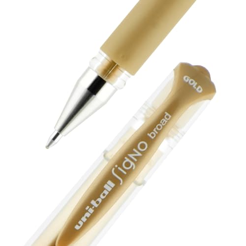 Image of uniball Signo Gel Impact Pens, Bold Point (1.0mm), Assorted Metallic, 3 Pack