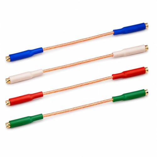 CDPMWVC Turntable Headshell Lead Wires, 4-Pack, Gold Plated OFC Litz