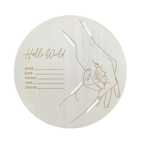 新生児のお土産、赤ちゃんの誕生、木製病院、出産ホルダー、刻印された赤ちゃんの情報、安全な木製記念品バンド、名前、日付、リストバンドホルダー付き。