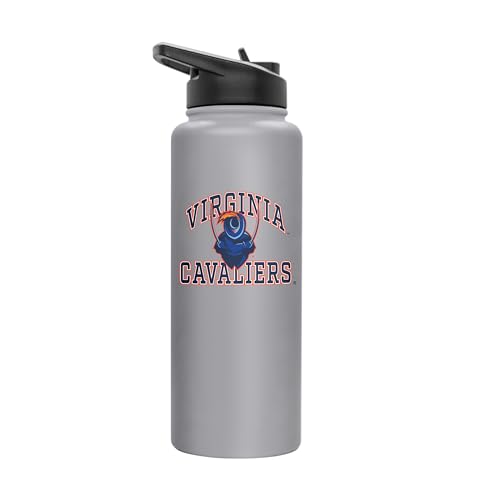 Image of Logo Brands NCAA Virginia Cavaliers 34oz Athletic Quencher Bottle - Double-Wall Insulated, Stainless Steel, No-Spill Lid, Easy Carry Handle