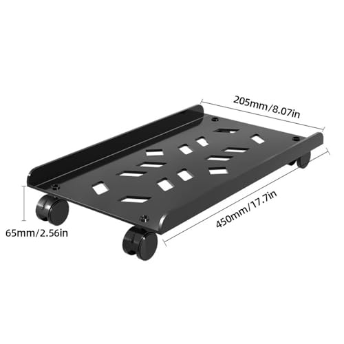 Holder CPU Steel Rolling Stand, soporte móvil para torre PC con ruedas bloqueables, soporte ventilado para CPU en piso para oficina en casa (Negro) miniatura 2