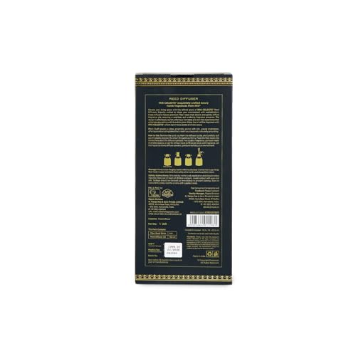 Image of IRIS Celeste Black Oudh Reed Diffuser Set 150ml |4 Black Fiber Reed Sticks 9 inch|Stress Relief & Aromatherapy |Long-Lasting,Smoke-Free Air Freshener for Home,Bedroom and Office | Ideal for Gifting.