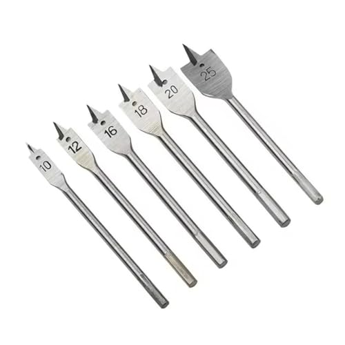 6pcs Natural Woodworking Drill Bit Set Three Pointed Flat Hex Shank Hole Opener For Wood Board Drilling Tools