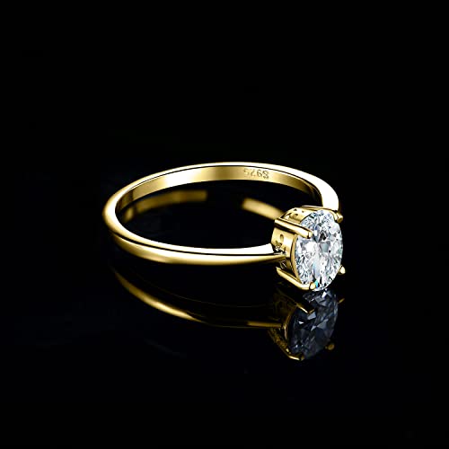 JewelryPalace Oval Shape 1ct 2ct Moissanite Solitaire Engagement Rings for Women, Classic 925 Sterling Silver Promise Ring for Her, Simulated Diamond Anniversary Wedding Ring VVS D-F3