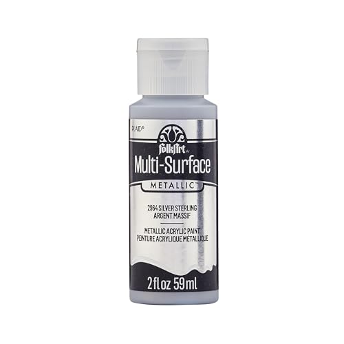 Image of FolkArt multisurface metallic paint, 2 oz, Sterling Silver