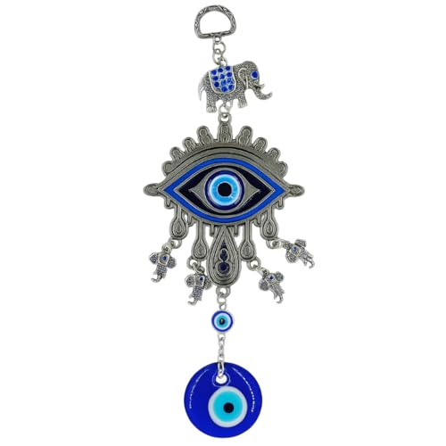 P&ecirc;ndulo Olho Grego Decorativo Premium em Metal 21cm &ndash; Amuleto de Prote&ccedil;&atilde;o, Design Sofisticado,...