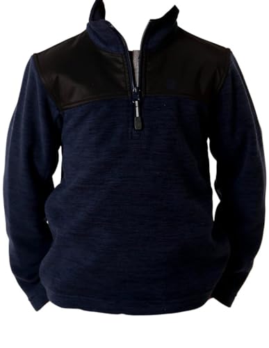 BOYS POLAR FLEECE HEATHER NAVY PULLOVER