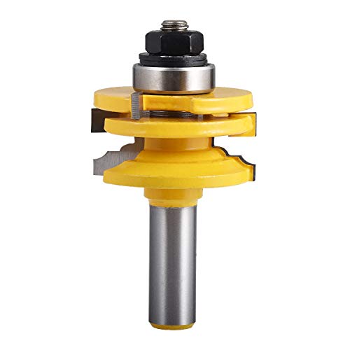 HOHXEN Fresa Reversible, Mango de 1/2 (12,7mm), Fresa para Madera para Recortadora Eléctrica, Máquina de Grabado y Fresado, Máquina de Grabado CNC