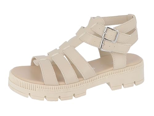 Tom Tailor Damen 5399608 Fischersandale, beige, 39 EU