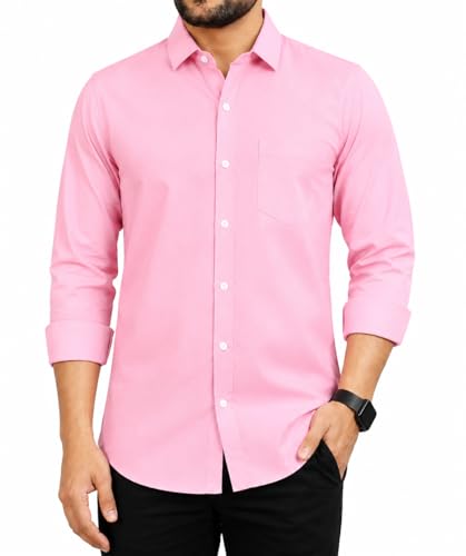 Image of CB-COLEBROOK Men's Casual, Regular Fit, Solid Colour, Lightweight, Button Down, Casual Wear, Shirt with Pocket. Suitable for Office & Casual Use