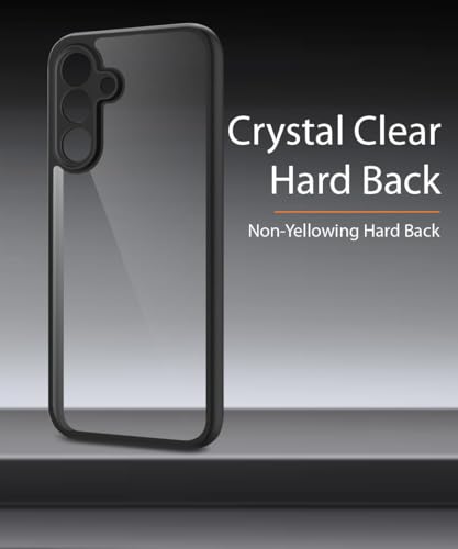 Image of WOW IMAGINE Shockproof Hybrid Back Cover for Redmi A5 | Poco C71 | Hard Slim fit Back Case | PC & TPU | Clear Transparent Case - Black