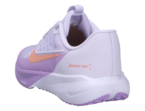 Nike Sonic Fly Big Kids' Running Shoes (FZ0017-500, Barely Grape/White/Violet Star/Apricot Agate) Size 63