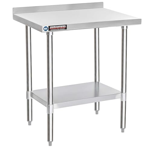 Image of DuraSteel NSF Stainless Steel Table - 24 x 30 Inch Metal Work Table w /Undershelf - Commercial Kitchen, Restaurant, Garage, Laundry - Outdoor Stainless Steel Prep Tables Countertop Island Grill Small