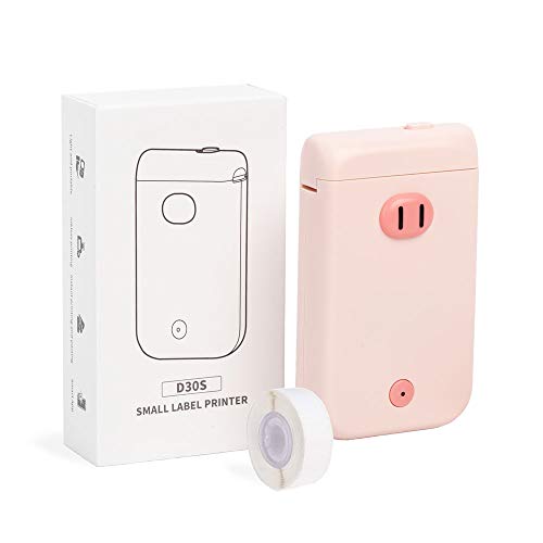 URESHIIEN Label Maker Portable Bluetooth Wireless Label Printer with 1 Roll Adhesive Label Thermal Paper Name Price Expiration Date Sticker Tag Printer for Home Office and Store Organization (Pink)