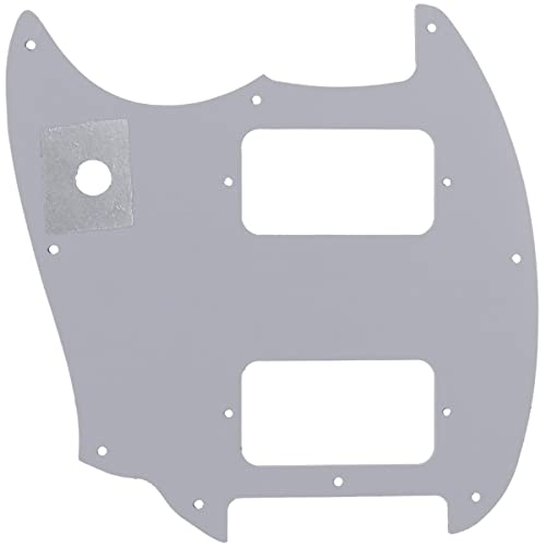 Image of Musiclily Pro 9 Holes Round Corner HH Guitar Pickguard 2 Humbuckers for Squier Bullet Series Mustang Electric Guitar, 4Ply Red Tortoise